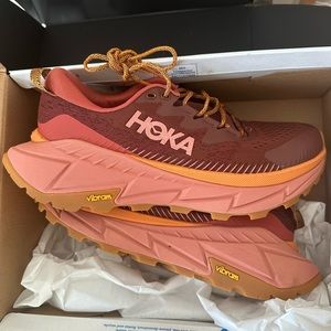 Hoka One One Athletic Shoes in Brown and Pink